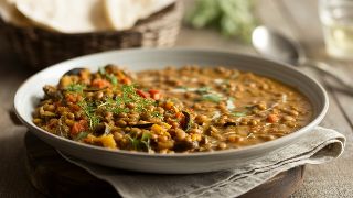Mixed Vegetable Curry with Spiced Lentil Dal