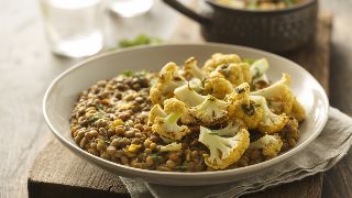 Cauliflower Sabzi with Spiced Lentil Dal