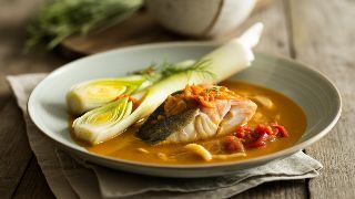 Soupe de Poisson avec Rouille and Braised Leeks