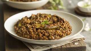 Baingan Bharta with Spiced Lentil Dal
