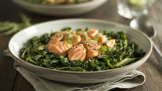 Salmon Poke Bowl with Sautéed Kale