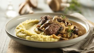 Beef & Mushroom Stew with Celeriac Mash