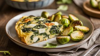 Greek Frittata with Spinach and Feta paired with Roasted Brussels Sprouts