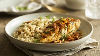 Coastal Indian Fish Tikka with Spiced Cauliflower Rice