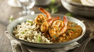 South Indian Prawn Curry with Spiced Cauliflower Rice
