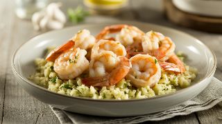 Shrimp Scampi over Cauliflower Rice